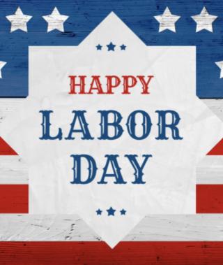 Happy Labor Day written on flag background 