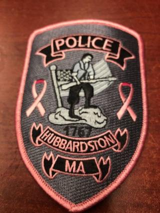 pink Hubbardston Police Department patch