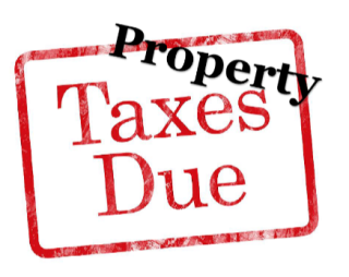 property taxes dues written in black and red