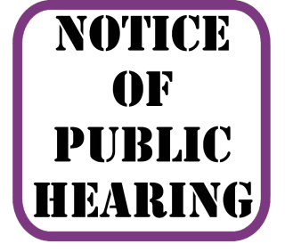 labled notice of public hearing
