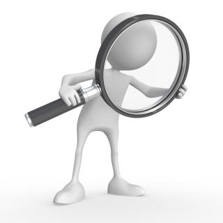 Logo person with magnifying glass