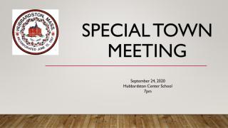 Special Town Meeting Graphic with Date