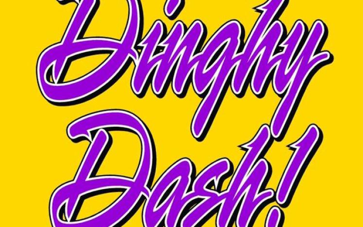 Purple and Yellow Dingy Dash Logo