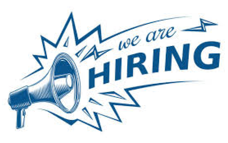 We are hiring logo with megaphone