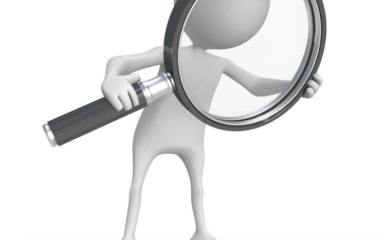 Logo person with magnifying glass