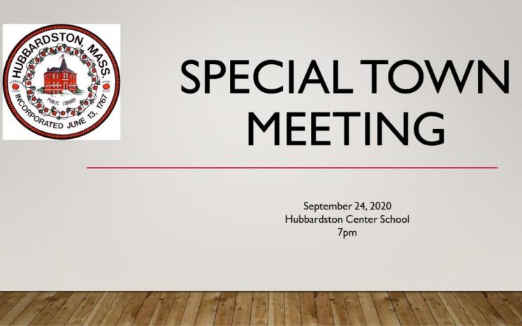 Special Town Meeting Graphic with Date