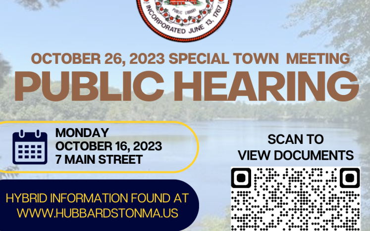 Special Town Meeting Public Hearing